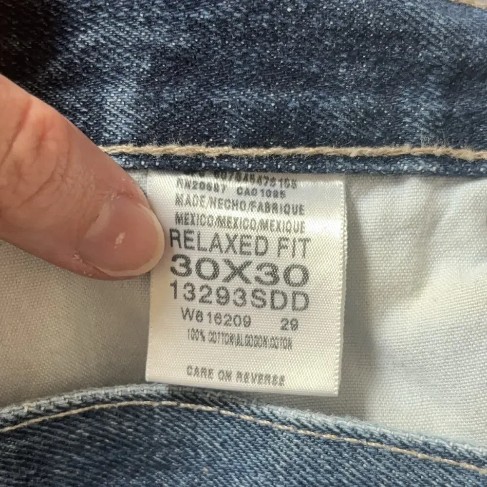 Dickies Relaxed Fit Denim Jeans 13293SDD Men's 30x30 Dark Blue Straight